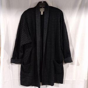 JL Clothing Company 2 PC Black Grey Wool Houndstooth Light Weight Suit S…